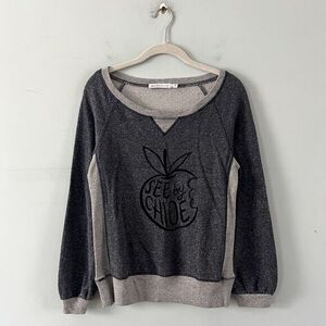 See‎ By Chloe Vintage Apple Graphic Logo Gray Crewneck Sweatshirt